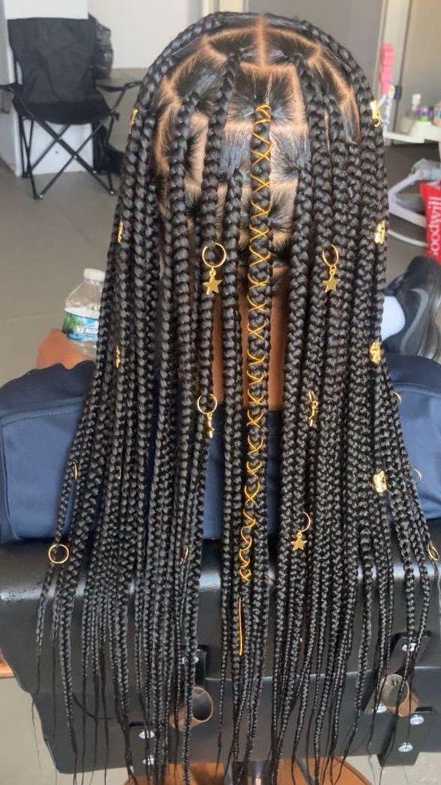 Boho half feedin half knotless
